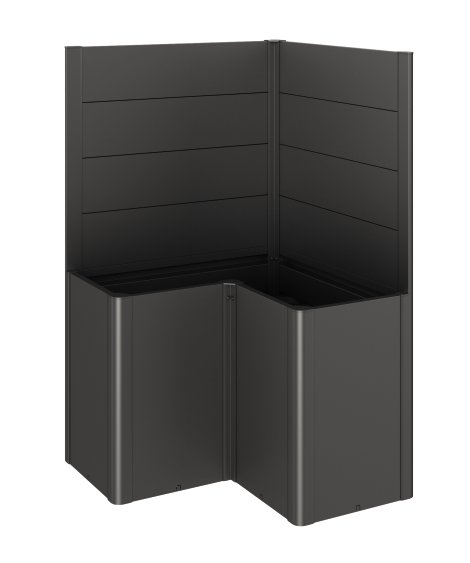 BIOHORT Sichtschutz für Belvedere L-Form ohne Acrylglas, Dunkelgrau-Metallic L100