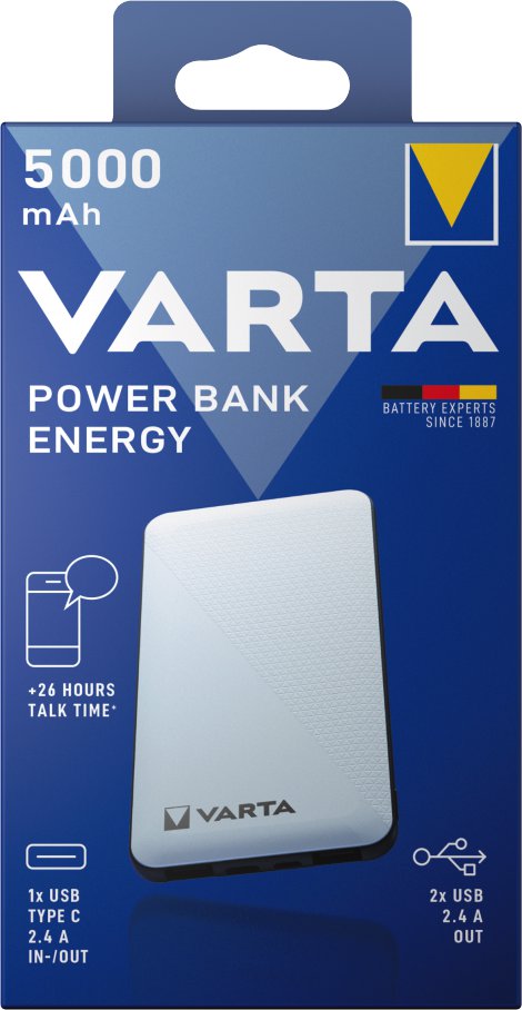 VARTA Power Bank Energy 5000 mAh + Ladekabel
