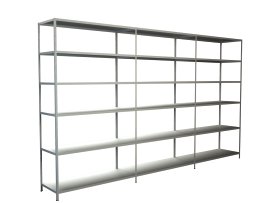 SCHULTE REGALWELT Grund + Anbauregal 18 Böden Weiß 230x280x50 cm