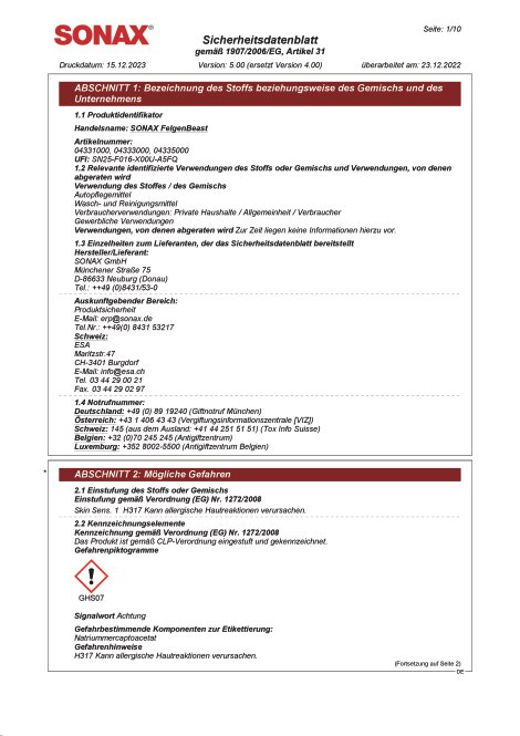 SONAX FelgenBeast 1L
