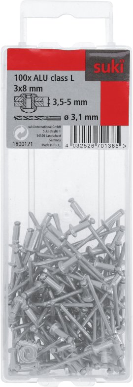 SUKI Blindniete Aluminium 3x8 mm 100 Stk.