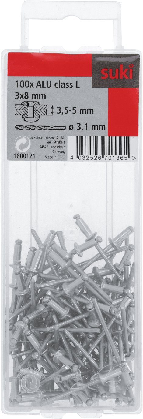 SUKI Blindniete Aluminium 3x8 mm 100 Stk.