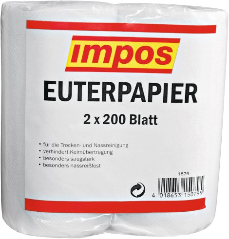 IMPOS Euterpapier weiß 2 Rollen á 200 Blatt