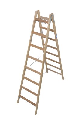 KRAUSE Holz Sprossen-Doppelleiter 2x8 Sprossen