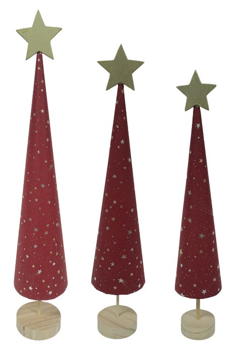 Dekofigur Papierbaum Rot 5,4x5,4x29 cm