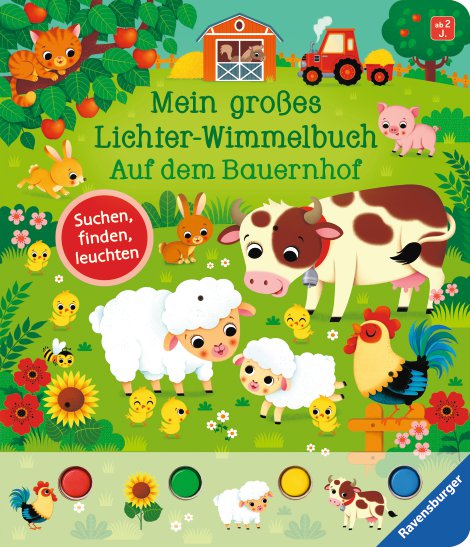 RAVENSBURGER Buch Mein großes Lichter-Wimmelbuch Auf dem Bauernhof