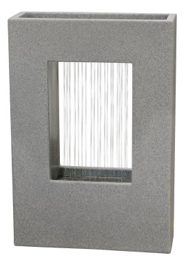 KENT LIVING Dekobrunnen mit Vorhang Grau 55,5x20x81 cm