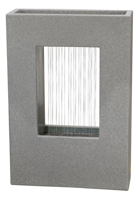 KENT LIVING Dekobrunnen mit Vorhang Grau 55,5x20x81 cm