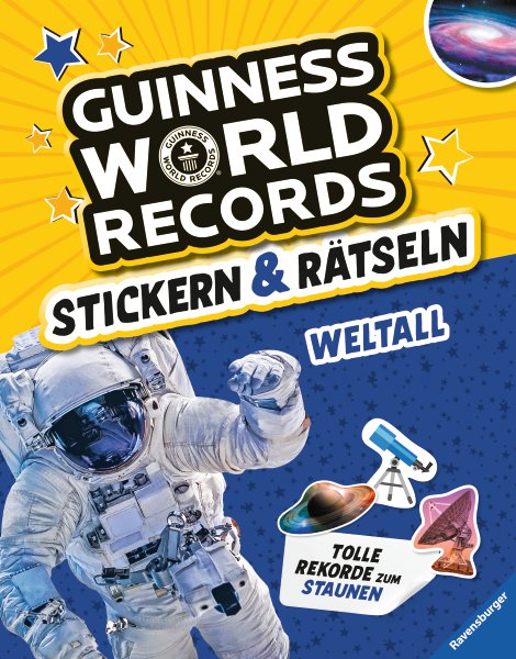 RAVENSBURGER Buch Guinness World Records Stickern und Rätseln Weltall