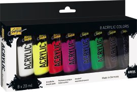 KREUL Acrylfarbe 20 ml Tuben 8er-Set