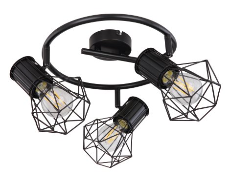 GLOBO Deckenleuchte Priska Schwarz 40W 3x E27 28,5x19 cm (⌀xH)