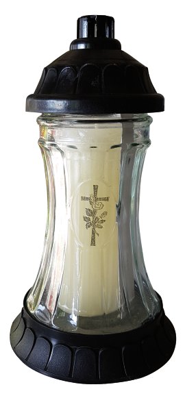 AMBROSIUS Glaskönigslicht Transparent (Kreuz+Rose)