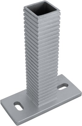 H+S Alu Dübelplatte 40x40 mm für Alu Uni Säule / ULI6040