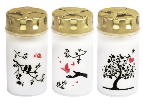 JEKA Grablicht Nr. 3 mit Wind- & Wetterschutzdeckel Ø 65 x H 127, weiß