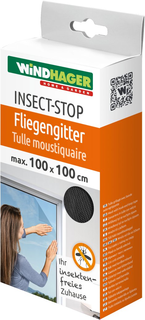 WINDHAGER Fliegengitter Plus Anthrazit 100x100 cm