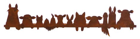 Kantenhocker mit diversen Tieren 50x12 cm (BxH)