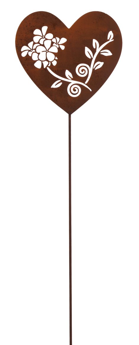 KENT LIVING Gartenstecker Herz Rost 22x115 cm (⌀xH)