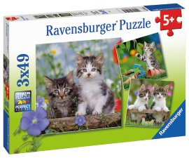 RAVENSBURGER Puzzle Süße Samtpfötchen 3x49-tlg.