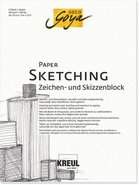 KREUL Paper Sketching 25 Blatt 160 g/m², 24x32 cm