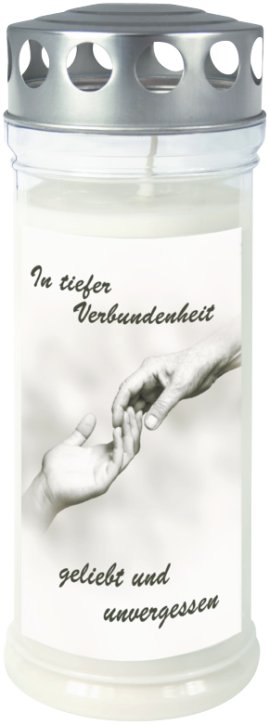 JEKA Gedenkkerze gross mit Motiv Hände