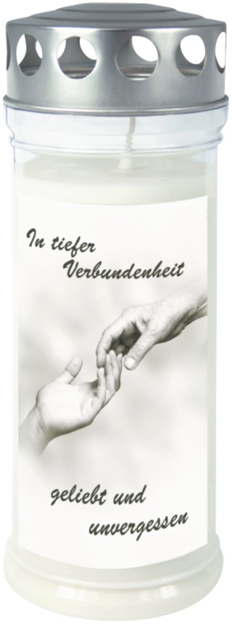JEKA Gedenkkerze groß mit Motiv Hände