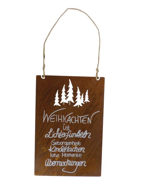 Gartenschild Weihnachten + Beschriftung 27x40 cm (BxH)
