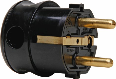 KOPP Schutzkontakt-Winkelstecker Schwarz