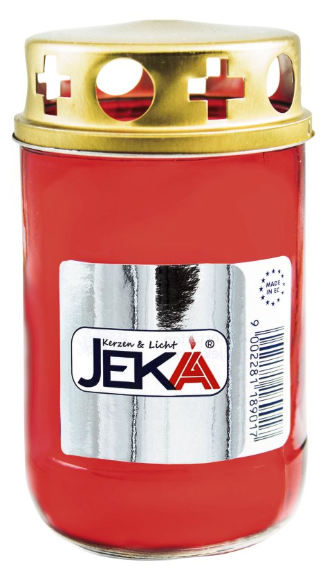 JEKA Glas-Grablicht Nr. 3, wiederbefüllbar Rot