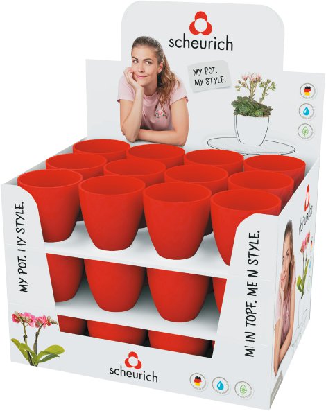 SCHEURICH Übertopf Mini Rot 9 cm