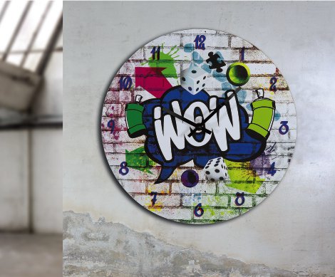 Wanduhr Street Art Wow