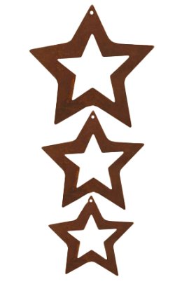 Garten-Dekohänger Sternenkette ungefädelt 3-tlg.  14x12x8 cm