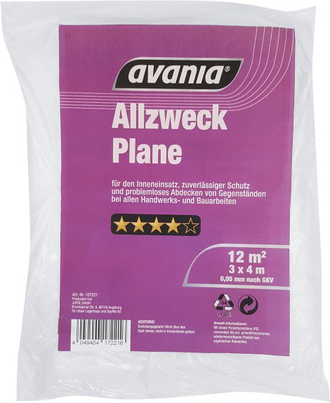 AVANIA Allzweck-Abdeckplane 3x4 m