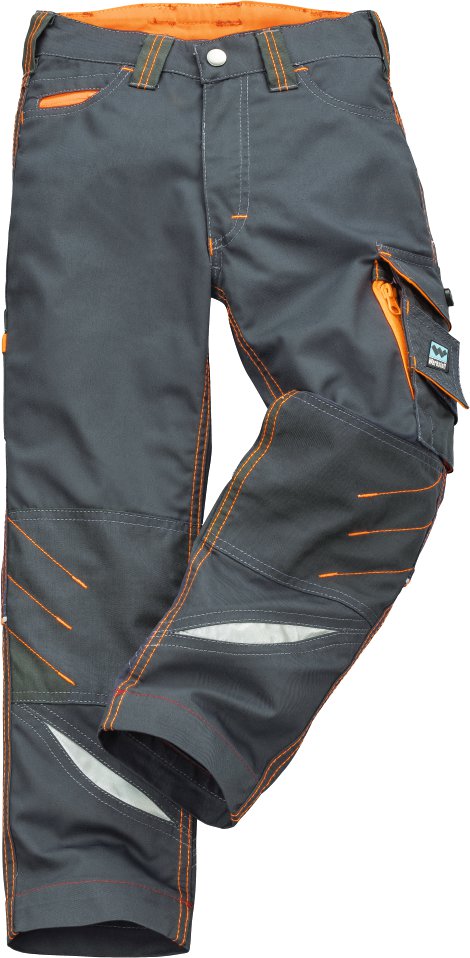 WERKSTOFF Bundhose Profi Kinder Grau/Orange 110/116