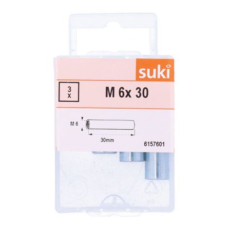 SUKI Verlängerungsmutter verzinkt rund M6x30 mm 3 Stk.