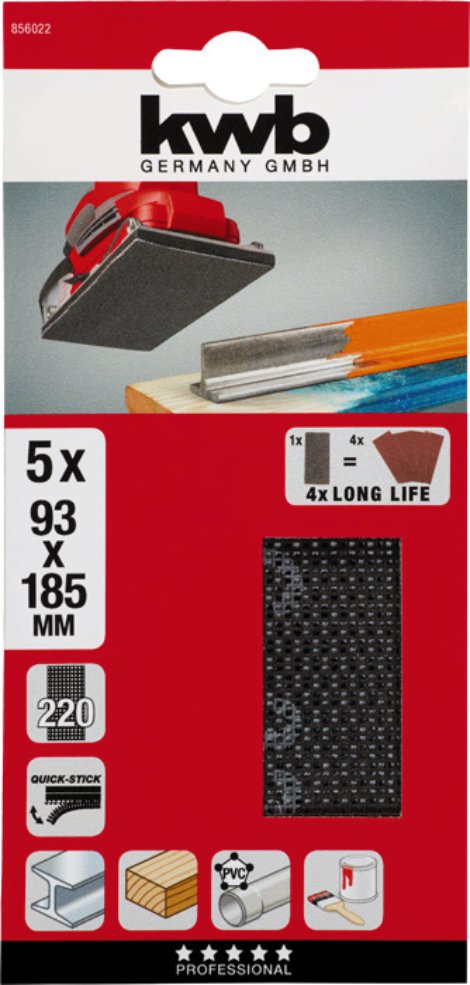 KWB Schleif-Gitterstreifen K220 93x185 mm