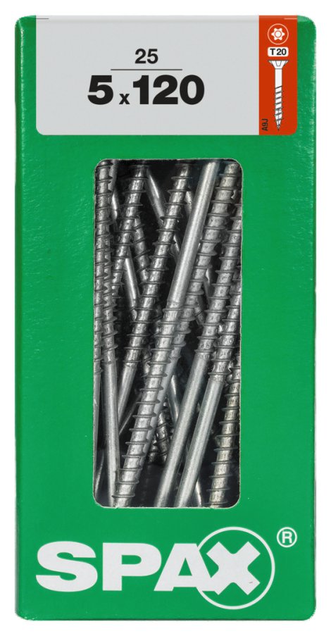 SPAX Schraube Senkkopf TRX 5,0x120 mm L 25 Stk.