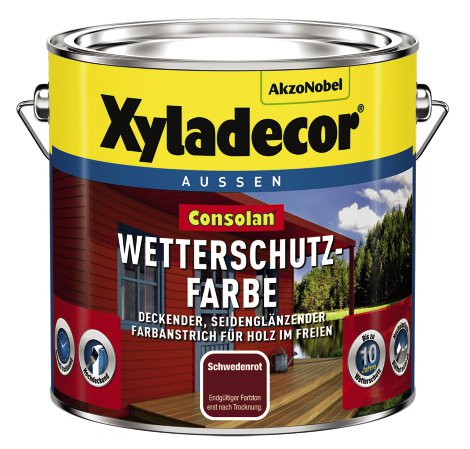 XYLADECOR Consolan Wetterschutz-Farbe Schwedenrot 2,5 l