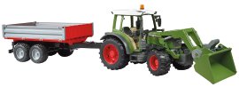 BRUDER Kinder Traktor Fendt Vario 211 + Frontlader & Anhänger