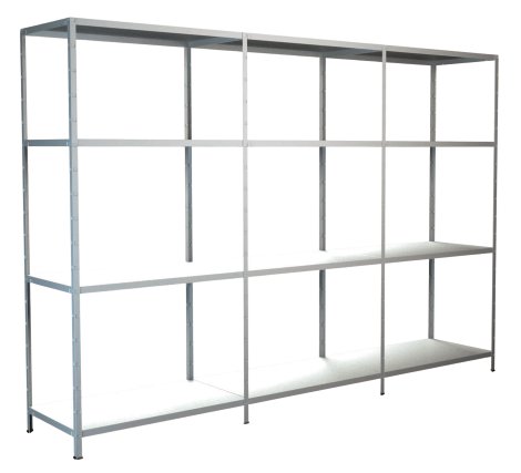 SCHULTE REGALWELT Grund + Anbauregal 12 Böden Weiß 180x360x50 cm