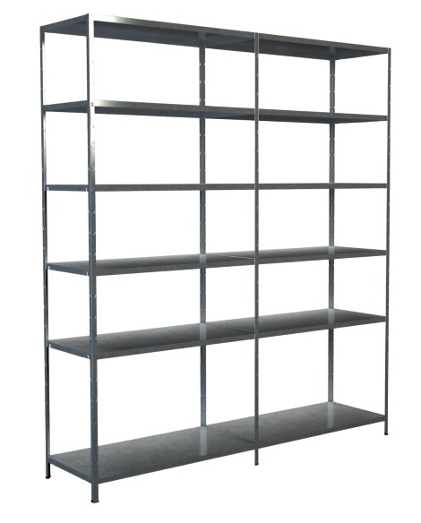 SCHULTE REGALWELT Grund + Anbauregal 12 Böden verzinkt 230x200x50 cm