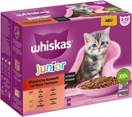 WHISKAS® Klassische Auswahl in Sauce Junior, 12-er