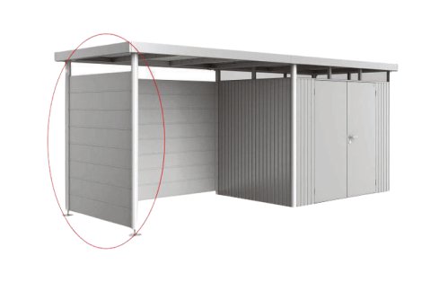 BIOHORT Seitenwand für Seitendach Highline® H2, 157x2,5x181 cm, Quarzgrau-Metallic