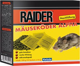 Raider® Mäuseköder Alpha Nachfüllung 100 g (10x10g)
