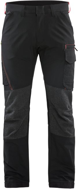 BLÅKLÄDER Service Arbeitshose 4-Wege-Stretch Schwarz/Rot C46
