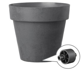 DEROMA Pflanztopf Like Anthrazit mit Rollen 58 cm