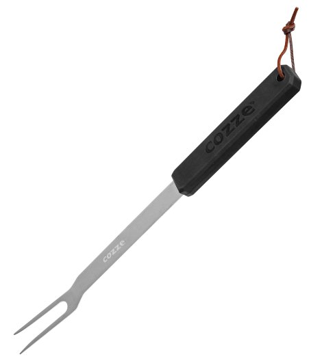 COZZE® Grillgabel mit Edelstahl TPR-Griff 10,5x3x45 cm (LxBxH)