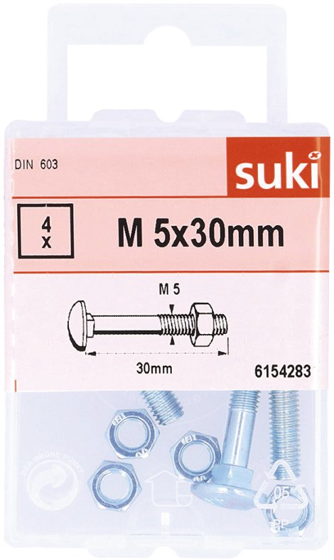 SUKI Linsenschraube verzinkt 4.6 PH2 DIN 7985 M4x30 mm, 10 Stk.