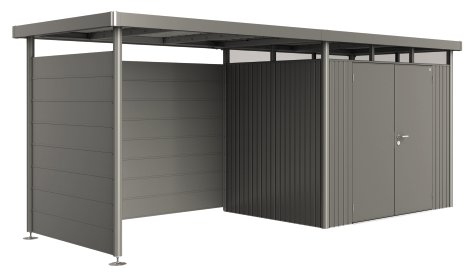 BIOHORT Seitenwand für Seitendach Highline® H2, 157x2,5x181 cm, Quarzgrau-Metallic