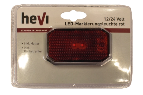 Hevi LED-Markierungsleuchte mit Halter rot 12/24 V