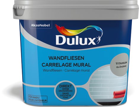 DULUX Farbe für Wandfliesen glänzend Titan 0,75 l